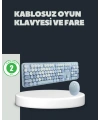 Retro Daktilo Stilli Kablosuz Klavye Mouse Seti – Sessiz ve Şık