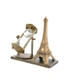 Retro Eyfel Kulesi Ve Kum Saati Dekoratif Ahşap Görünümlü Masa Biblosu