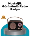 Retro Tarz Kablosuz Radyo – Bluetooth, USB ve TF Kart Girişli