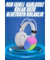 RGB Işıklı Yüksek Ses Kaliteli Kablosuz Kulak Üstü Bluetooth Kulaklık