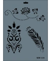 Rich New Seri N-119 Stencil 35x25 cm
