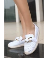 Riwan Beyaz Cilt Babet Ayakkabı