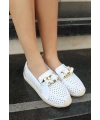 Riwan Beyaz Cilt Babet Ayakkabı