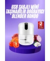 Rondo Doğrayıcı 250 ML Taşınabilir USB Şarjlı Pratik El Rondo Blender