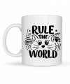 Rule The World Kedi Desenli Porselen Kupa MODEL 61 Sevimli Kedi Figürlü Kahve Kupası