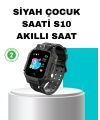 S10 Siyah Akıllı Çocuk Saati Konum Takip ve Güvenlik Özellikli