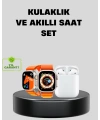 S8 Ultra Akıllı Saat ve Bluetooth Kablosuz Kulaklık 2’li Set