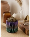 Sanatsal Dalga Desenli Mor 3D Baskı Dekoratif Vazo Ev Dekorasyonu