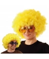 Sarı Renk Kıvırcık Afro Bonus Peruk