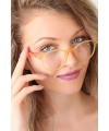 Sarı Renk Oval Turuncu Renk Bayan Gözlük