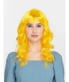 Sarı Renk Uzun Dalgalı Parti Peruğu