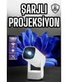 Şarjlı Projeksiyon Oyun Sinema Projektörü 4K HD Görüntü Kaliteli