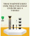 Şarjlı Titanyum Bıçaklı Saç ve Sakal Kesme Makinesi