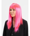 Şeker Pembesi Koyu Pembe Renk Uzun Düz Parti Peruğu