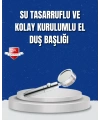 Şelale Sisi ve Masaj Özellikli Banyo Duş Başlığı