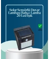 Sensörlü 20 LED Solar Duvar Lambası 3 Metre Algılama Mesafesi