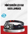 Sensörlü LED Kafa Lambası Kırmızı Beyaz Işık Ayarlanabilir