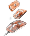 Sessiz Tıklama Çift Modlu Bluetooth Ve Alıcı Şeffaf Mouse Fare