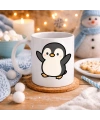 Sevimli Penguen Tasarımlı Porselen Kupa MODEL 106 – Kış Temalı Tatlı Kahve Kupası , Hediye Fikri