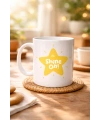 Shine On PARLAMAYA DEVAM ET Yıldız Tasarımlı Porselen Kupa MODEL 155 – Motivasyon Kupası – Günlük Kullanıma Uygun Şık Kahve & Çay Kupası