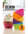 Silikon Muffin Kalıbı - Sürekli Kullanım Muffin Kek Kalıbı 6 ADET