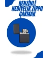 Siyah Kutulu Metal Çakmak Benzinli Hediyelik Eşya