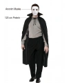 Siyah Renk Yakalı 120 cm Pelerin ve Beyaz Anonim Maske