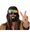Siyah Saçlı Bandana Tasarımlı Hippi Parti Gözlüğü 26x18 cm