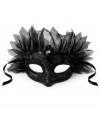 Siyah Taşlı Venedik Maskesi Lüks Tüllü Parti Maskesi
