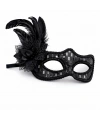 Siyah Tüylü Balo Maskesi Kadın Parti Aksesuarı
