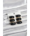 Siyah Vintage Model Gold Renk Kadın Küpe