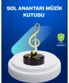 Sol Anahtarı Figürlü Dönen Müzik Kutusu Altın Renk Dekoratif