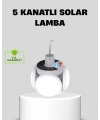 Solar Güneş Enerjili ve USB Şarjlı 5 Kanatlı LED Kamp Lambası