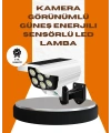 Solar Şarjlı Kamera Tasarımlı LED Duvar Lambası Hareket Sensörlü Dış Mekan Aydınlatma