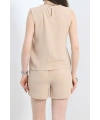 Şortlu Ayrobin takım bej