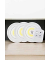 Spot Lamba Led Işık 3lü Uzaktan Kumandalı Pilli Yapışkanlı Kablosuz