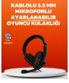 Stereo Kırmızı  Kulaklığı Yumuşak Pedli Mikrofonlu