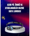 Süper Parlak LED Kafa Feneri 3 Renk 53 Mod Type C Şarjlı