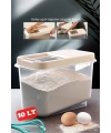 Sürgülü Kapaklı 10 LT Erzak Bakliyat Un Şeker Saklama Kabı