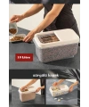 Sürgülü Kapaklı 10 LT Erzak Bakliyat Un Şeker Saklama Kabı