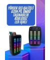 Taşınabilir 6.5 inç LED Bluetooth Kareoke Hoparlör RGB Işıklı Radyolu
