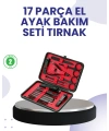 Taşınabilir Deri Kutulu 17 Parça Manikür Seti