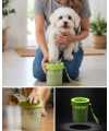 Taşınabilir Köpek Ayak Temizleme Aparatı Silikon Fırçalı