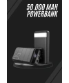 Taşınabilir Powerbank 50.000 mAh 4 Girişli Hızlı Şarj Led Göstergeli Fenerli Şarj