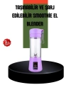Taşınabilir USB Şarjlı Mini Smoothie Blender 380ml Çelik Bıçaklı Portatif