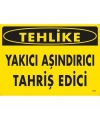 Tehlike Yakıcı Aşındırıcı Tahriş Edici Uyarı Levhası 25x35 KOD:773