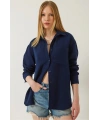 Tek cepli müslin gömlek lacivert pt