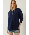 Tek cepli müslin gömlek lacivert pt