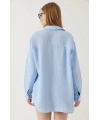 Tek cepli müslin gömlek mavi pt