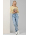 Tek Omuz İpli Bluz Sarı T4328